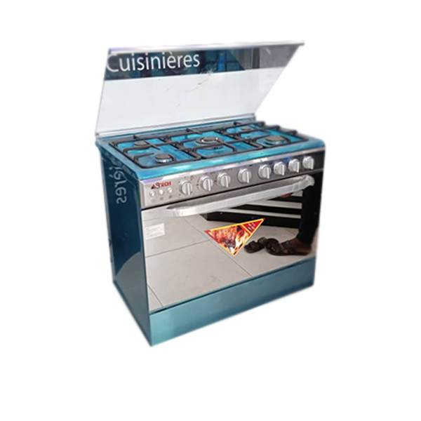 CUISINIERE ASTECH 5 FEUX 90X60 INOX 90 MIS
