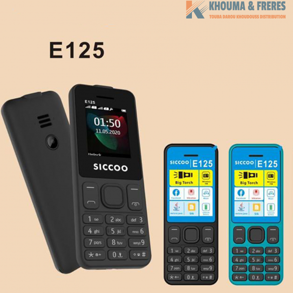 Siccoo E125- 1,6 « – Bt Dialer -Caméra – Vibration -Pile 1900mAh -Mini téléphone