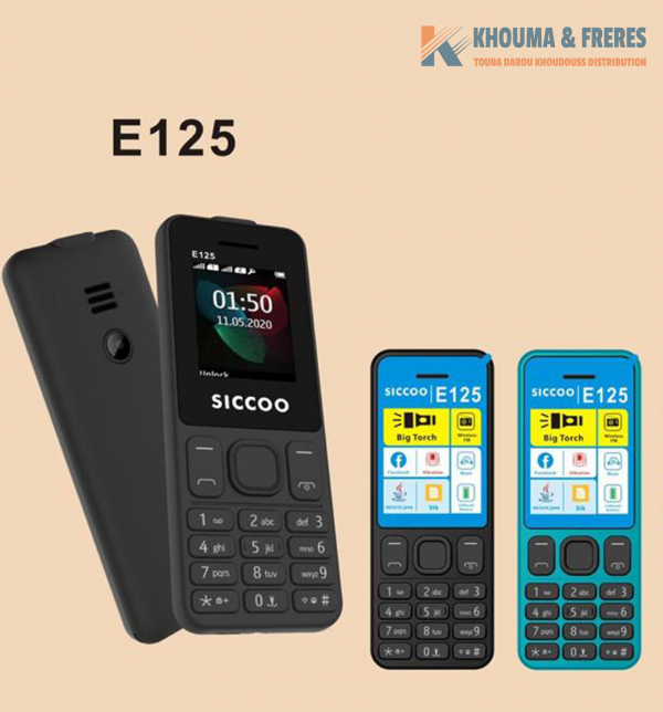 Siccoo E125- 1,6 « – Bt Dialer -Caméra – Vibration -Pile 1900mAh -Mini téléphone