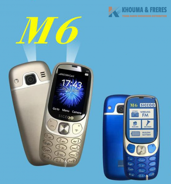 Siccoo M6- 1,6 « – Bt Dialer -Caméra – Vibration -Pile 1900mAh -Mini téléphone