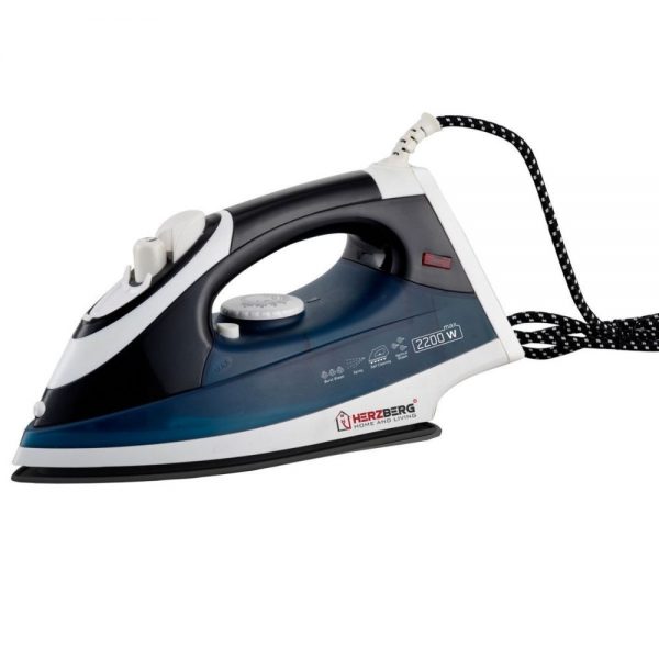 Herzberg Hg-8037: Fer À Vapeur 2200w - Bleu Foncé
