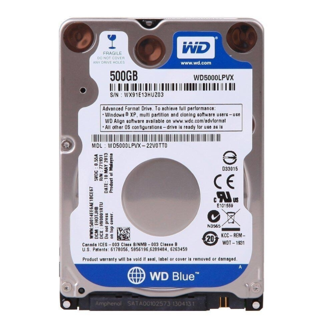 DISQUE DUR 1TO WD BLUE SATA 3.5 6Gb/s 5400tpm 64 Mo