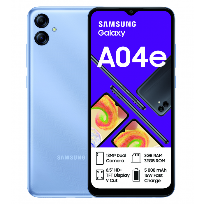 Samsung Galaxy A04e – Mémoire 32 Go – Ram 3 Go – Ecran 6.5″- Photo 13 Mpx