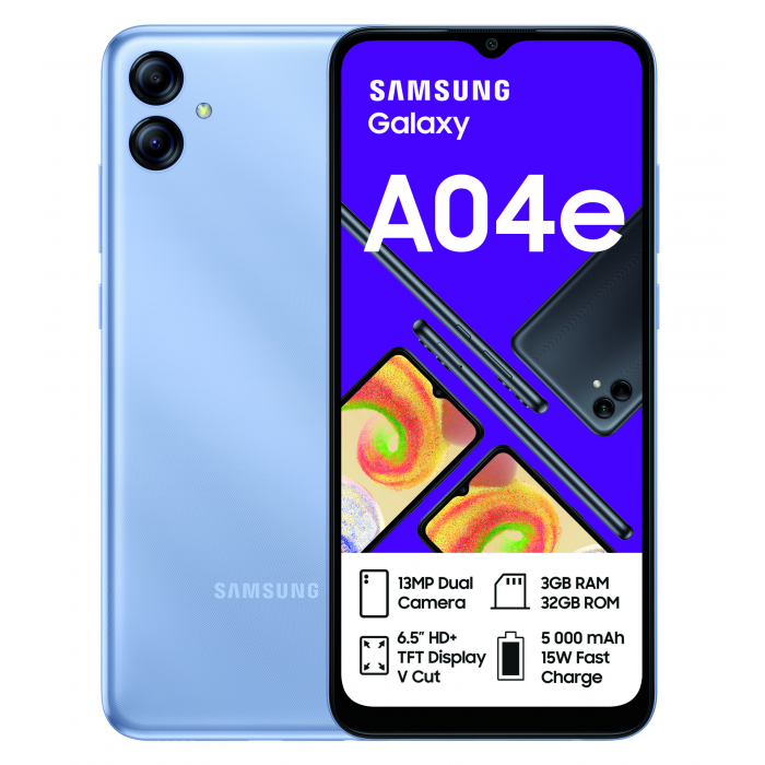 Téléphone SAMSUNG GALAXY A04e Mémoire 128Go Ram 4Go Ecran 6.5″ Photo 13Mpx