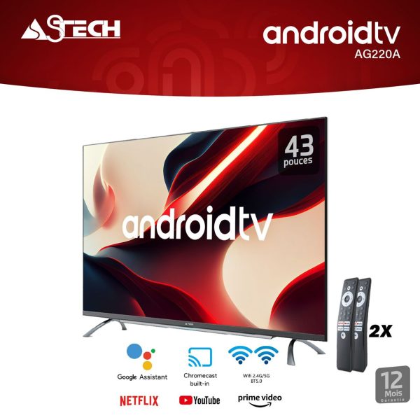Astech Téléviseur Smart Tv - 43 Pouces
