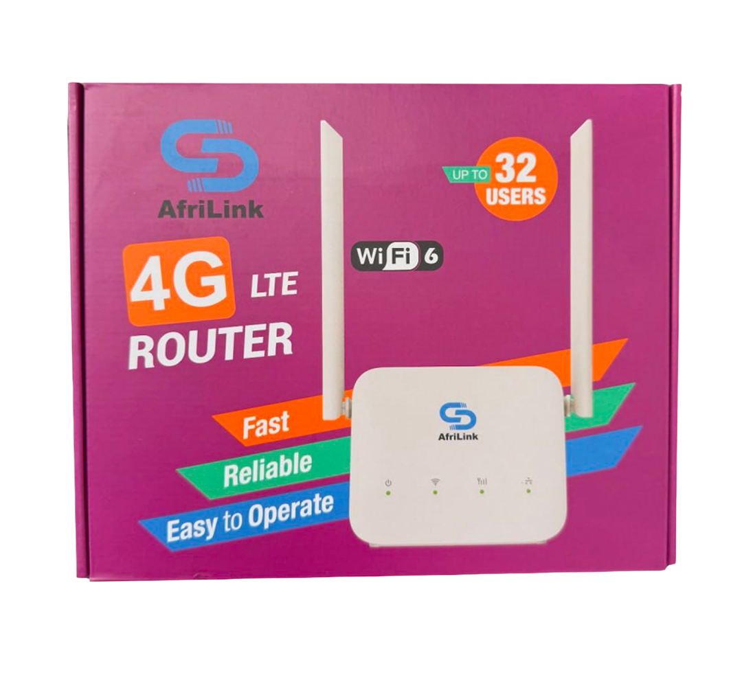 AfriLink WiFi 6 4G LTE Router With 4000mAh Battery Capacity